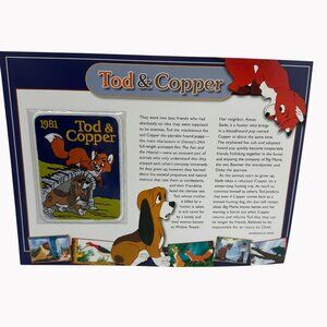 1981 Willabee & Ward Tod Copper Disney Collectible Patch With Fact Card
